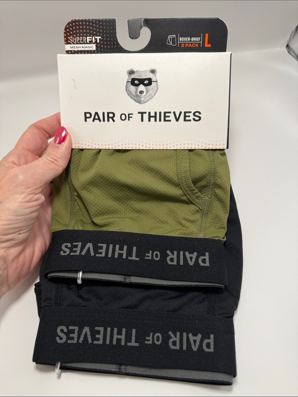 Pair of Thieves Men’s Olive & Black Boxer Briefs - Breathable 2-Pack